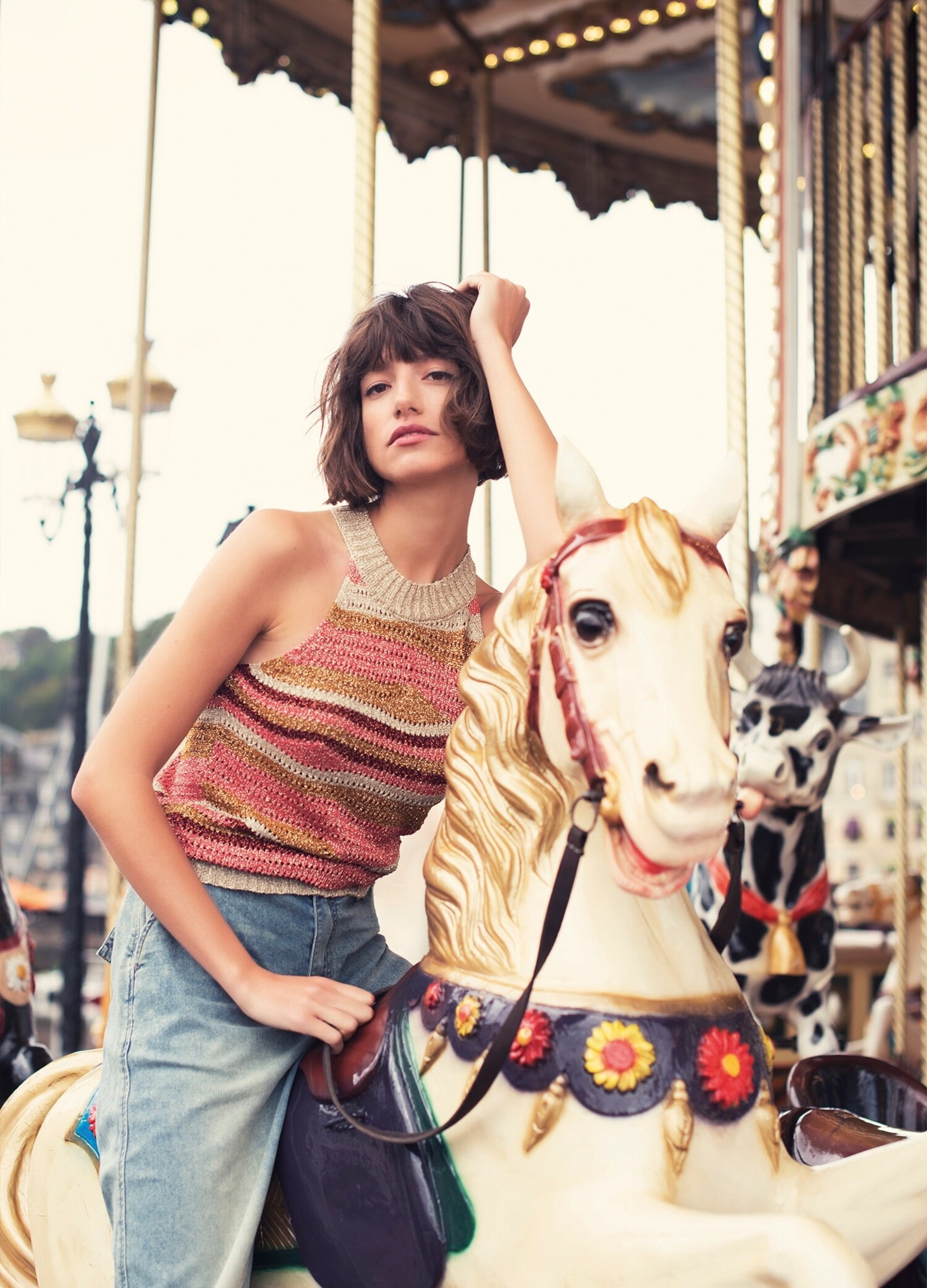 Oversize top fine single jersey cotton candy Summum Woman