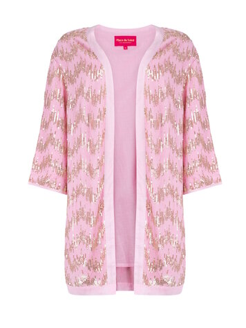 Place du Soleil Vest rosa & gold sequences