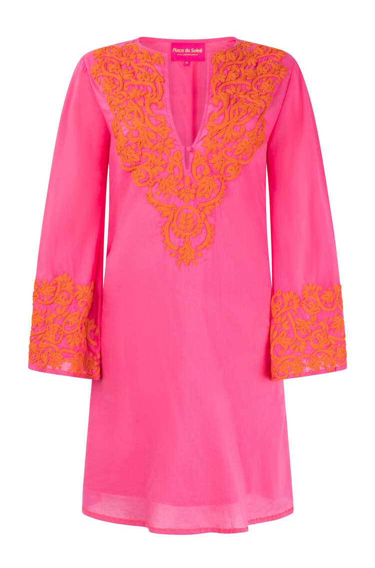 Place du Soleil Korte jurk hot pink & hot orange Place du Soleil