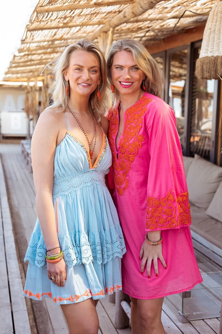 Place du Soleil Korte jurk hot pink & hot orange Place du Soleil