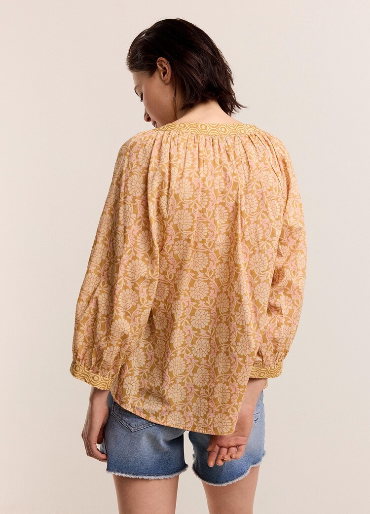 Summum Woman Top blockprint soft camel Summum Woman