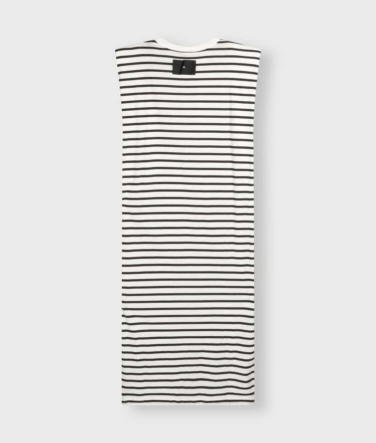 10DAYS Padded tee dress stripes ecru/black 10Days