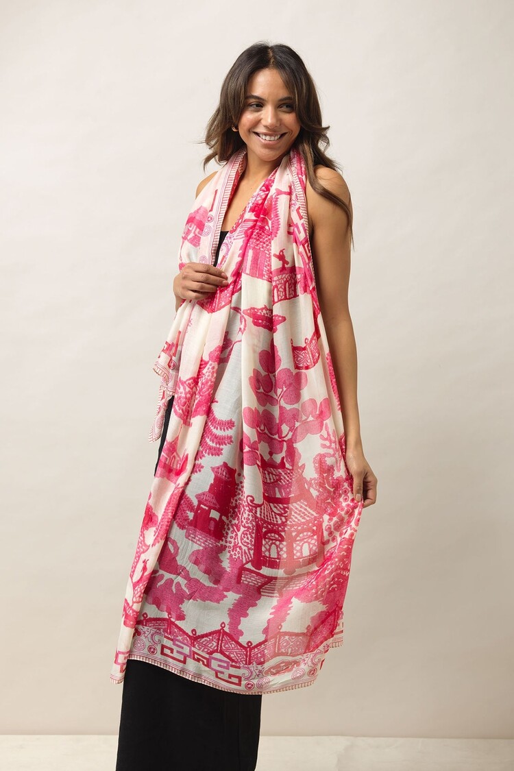 One Hundred Stars Scarf Giant Willow Fuchsia One Hundred Stars