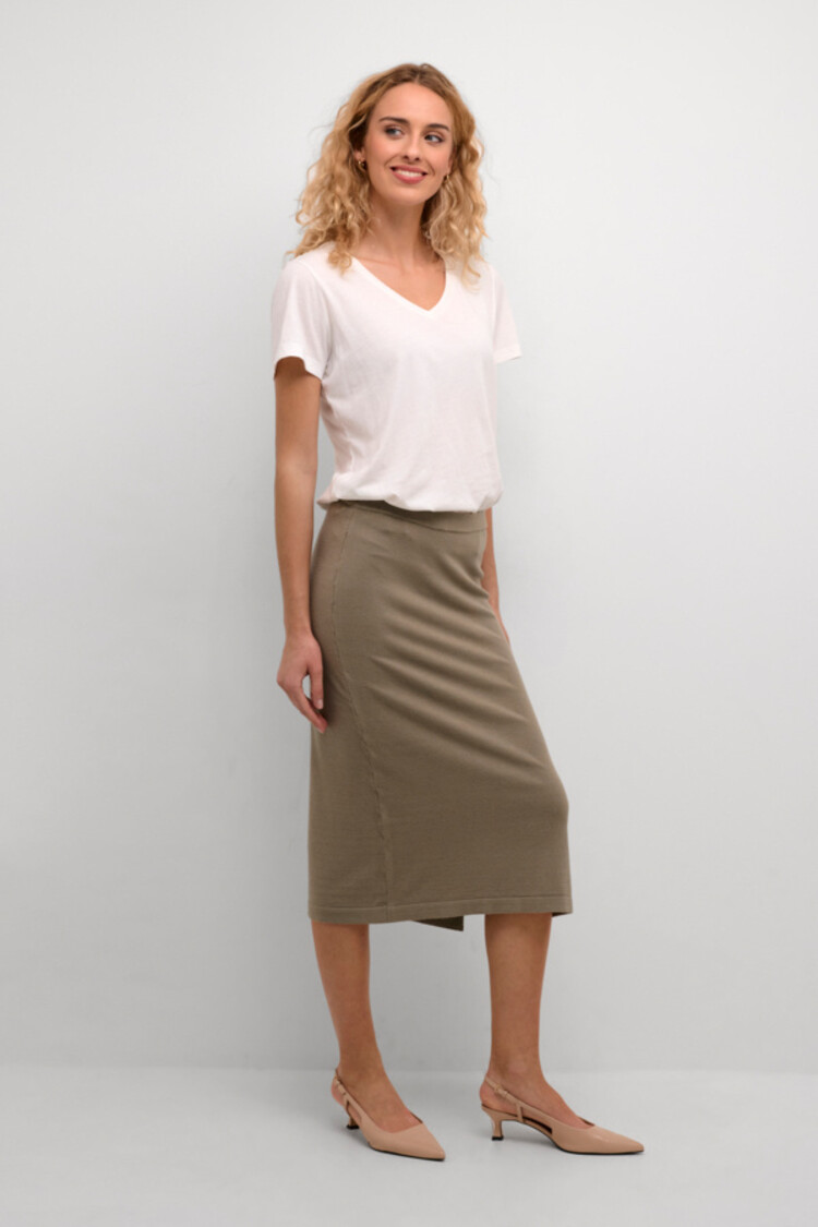 Cream CRDela knit skirt Overland Trek Cream