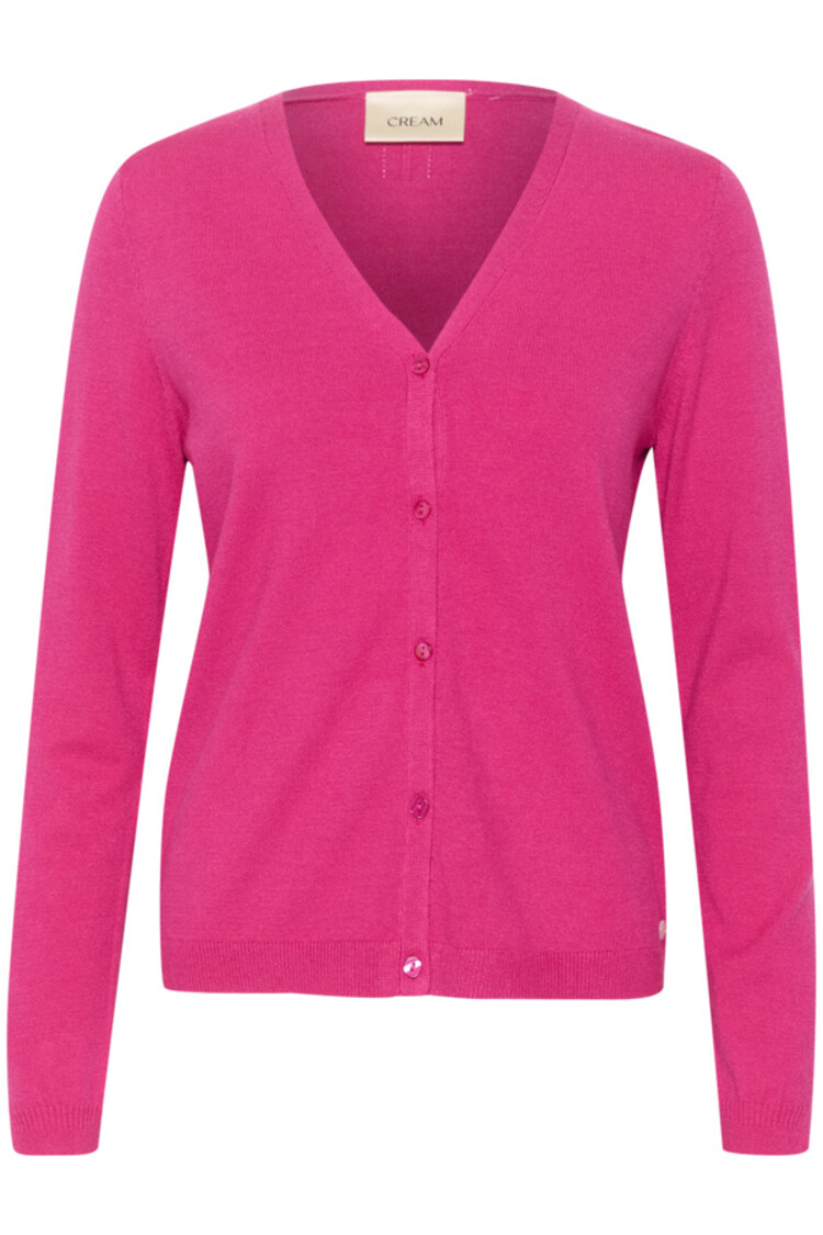 Cream CRDela knit cardigan Fuchsia Red Cream