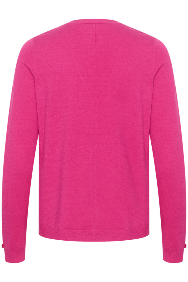 Cream CRDela knit cardigan Fuchsia Red Cream