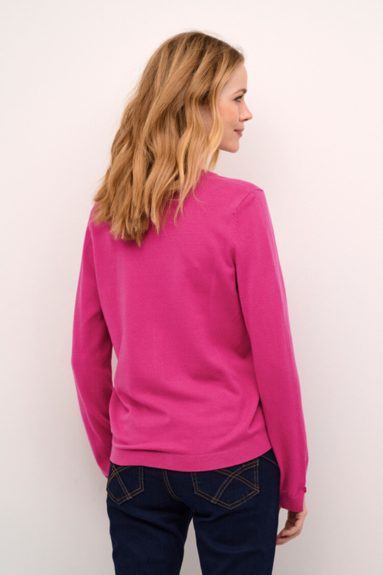 Cream CRDela knit cardigan Fuchsia Red Cream