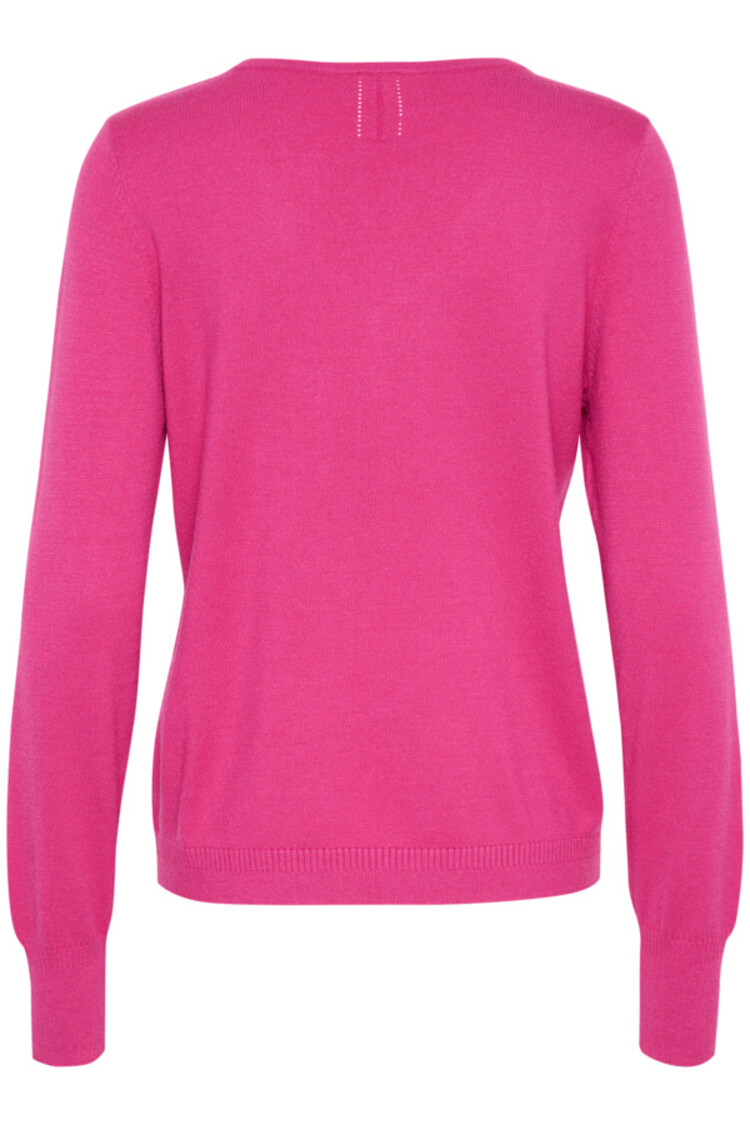 Cream CRDela knit pullover Fuchsia Red Cream