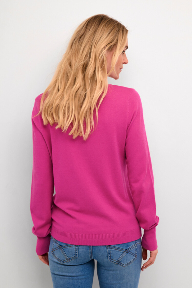 Cream CRDela knit pullover Fuchsia Red Cream