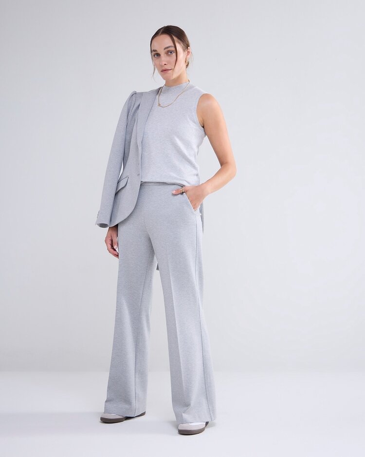 Summum Woman Trousers boot cut punto milano mist Summum Woman