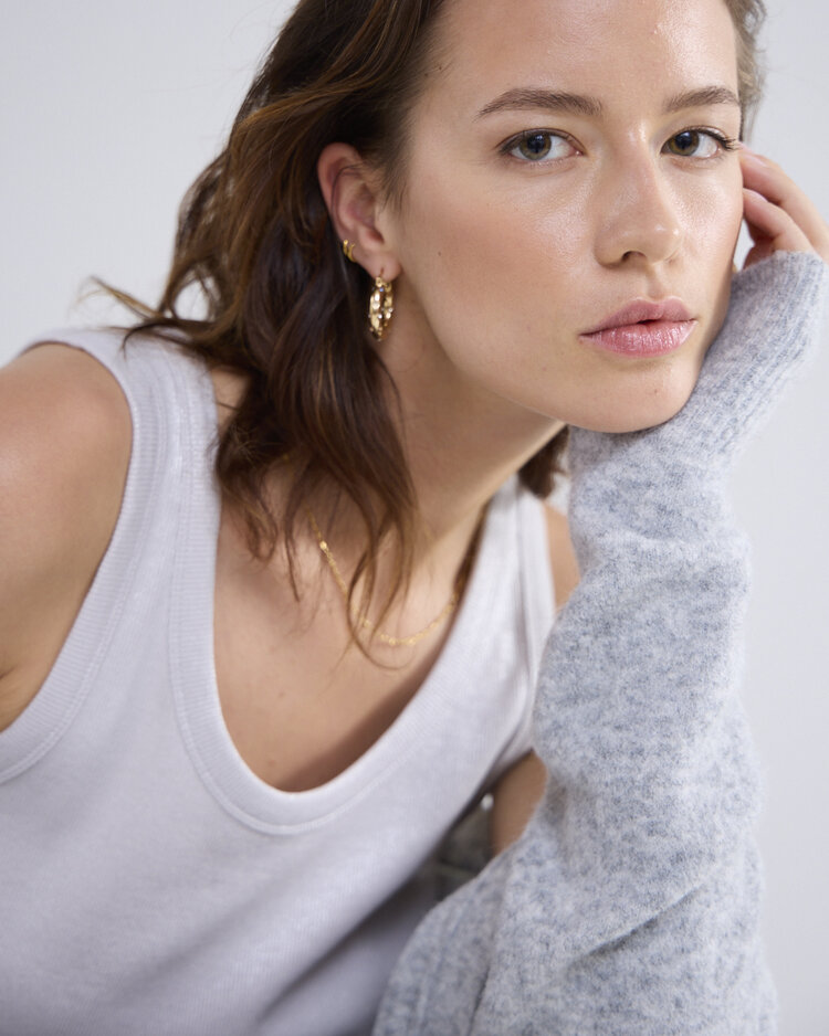 Rib tanktop cotton rib mist Summum Woman