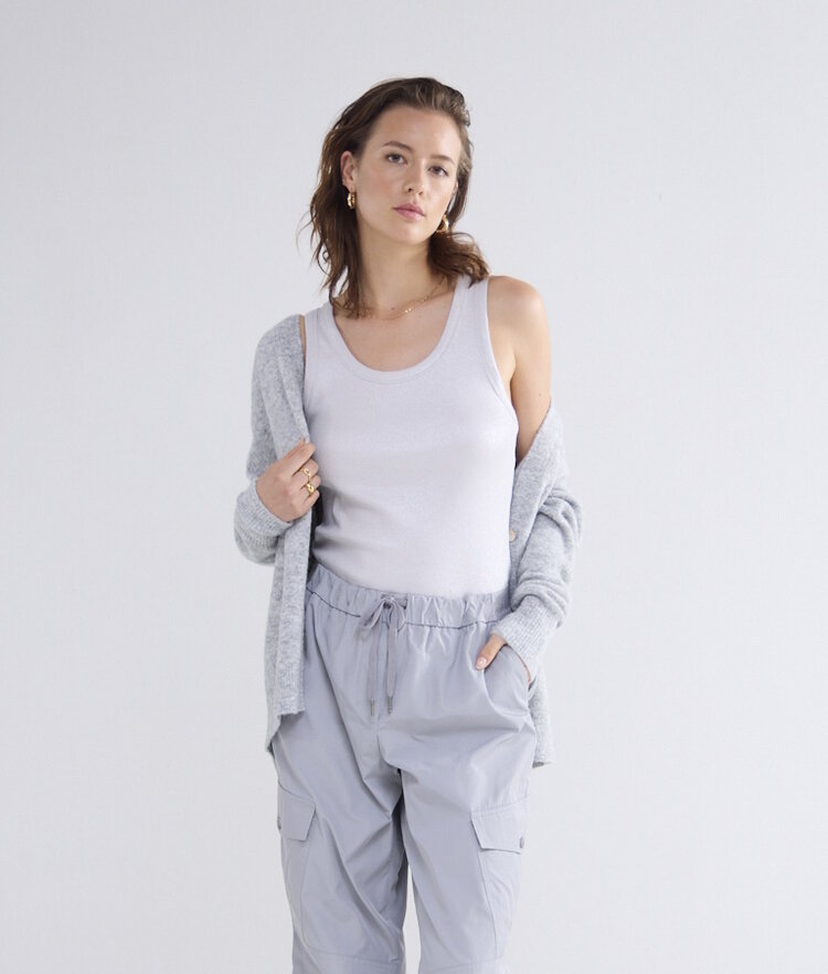 Rib tanktop cotton rib mist Summum Woman