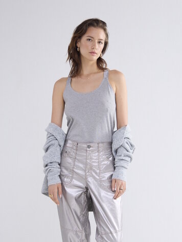 Summum Woman Singlet crossband cotton basics mist