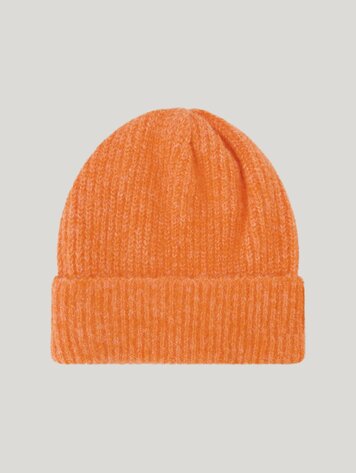 Summum Woman Beanie cozy melange knit orange