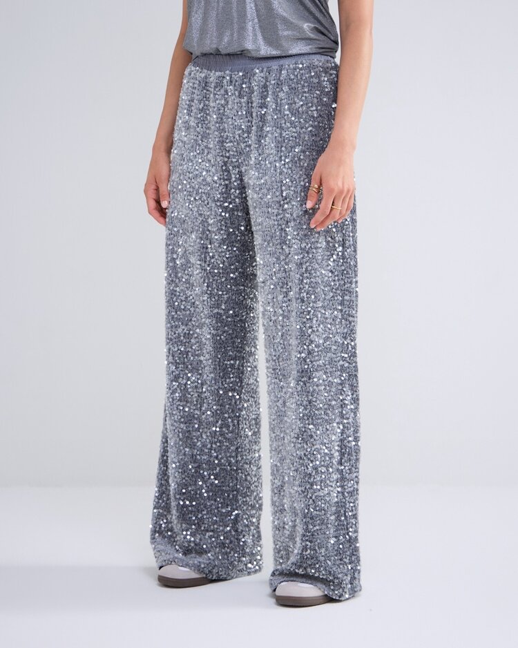 Summum Woman Pants sequins velour cloud Summum Woman