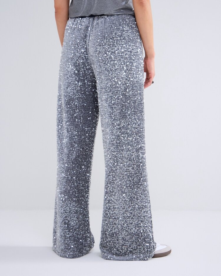 Summum Woman Pants sequins velour cloud Summum Woman