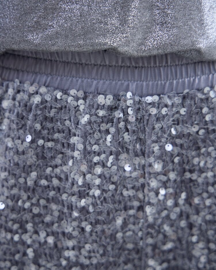 Summum Woman Pants sequins velour cloud Summum Woman