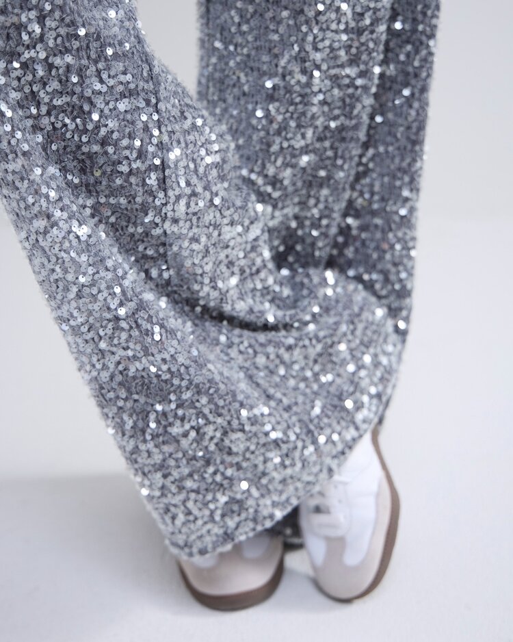 Summum Woman Pants sequins velour cloud Summum Woman