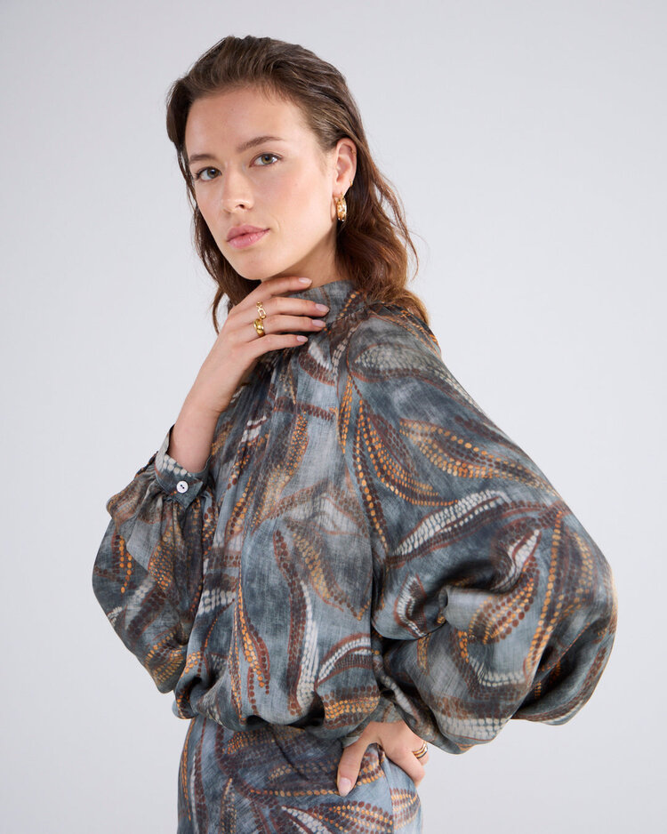 Summum Woman Top dotted leafs cloud Summum Woman