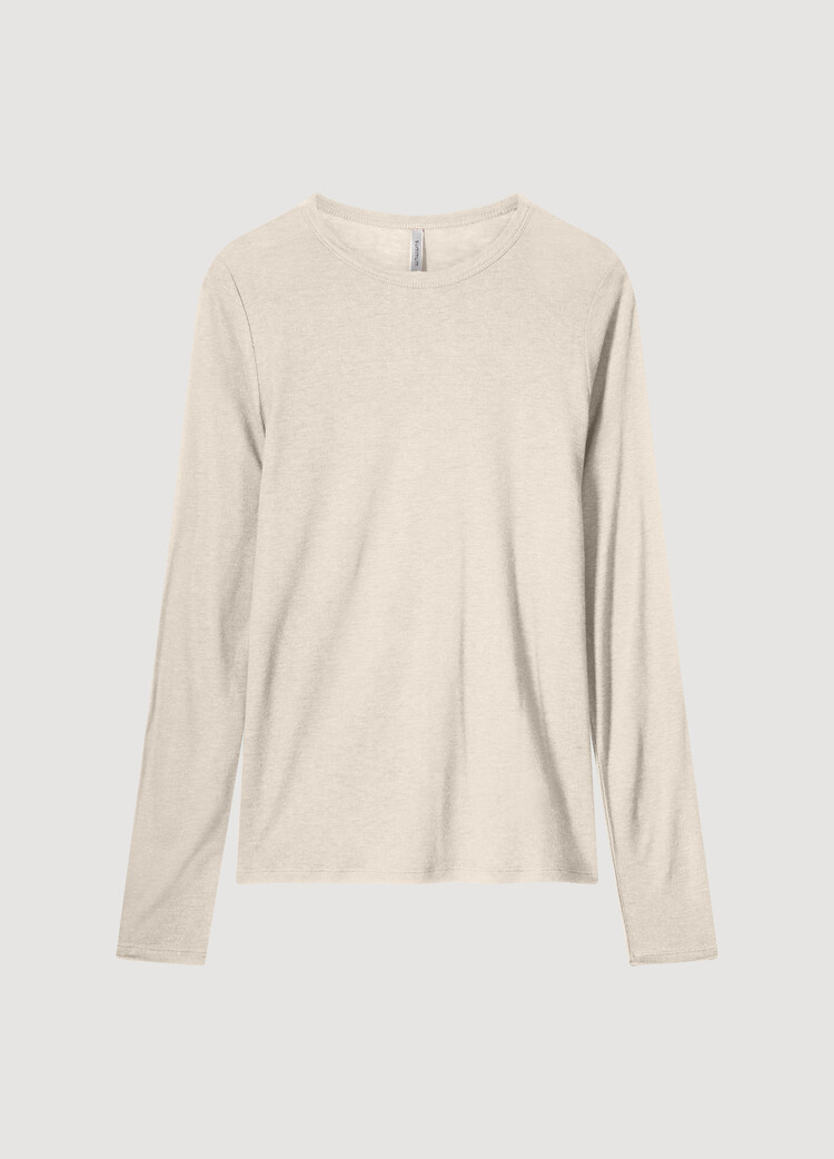 Summum Woman Round neck top lyocell wool basics ivory Summum Woman