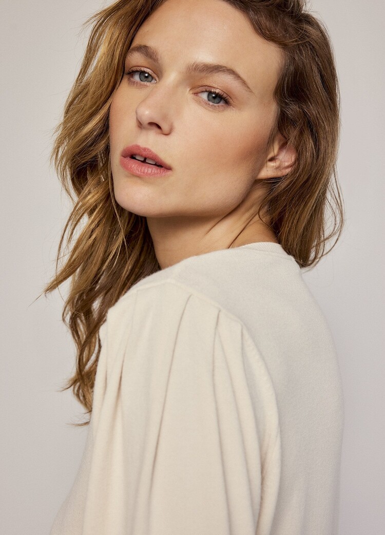 Summum Woman Puffy sleeve sweater basic knit ivory Summum Woman