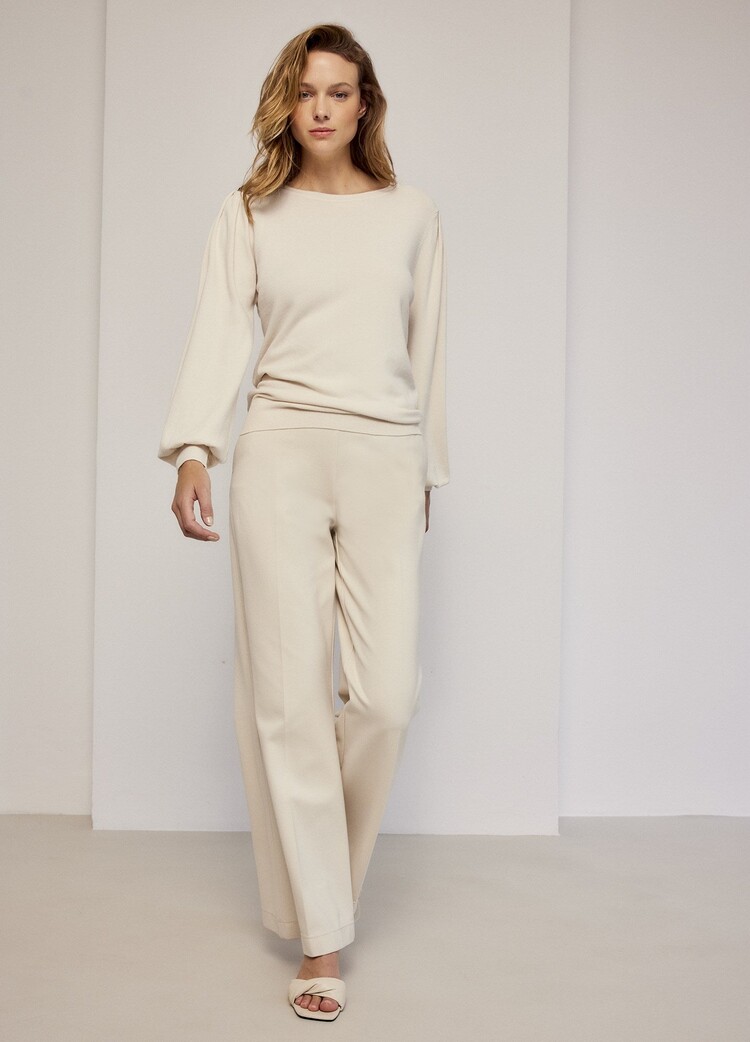 Summum Woman Puffy sleeve sweater basic knit ivory Summum Woman