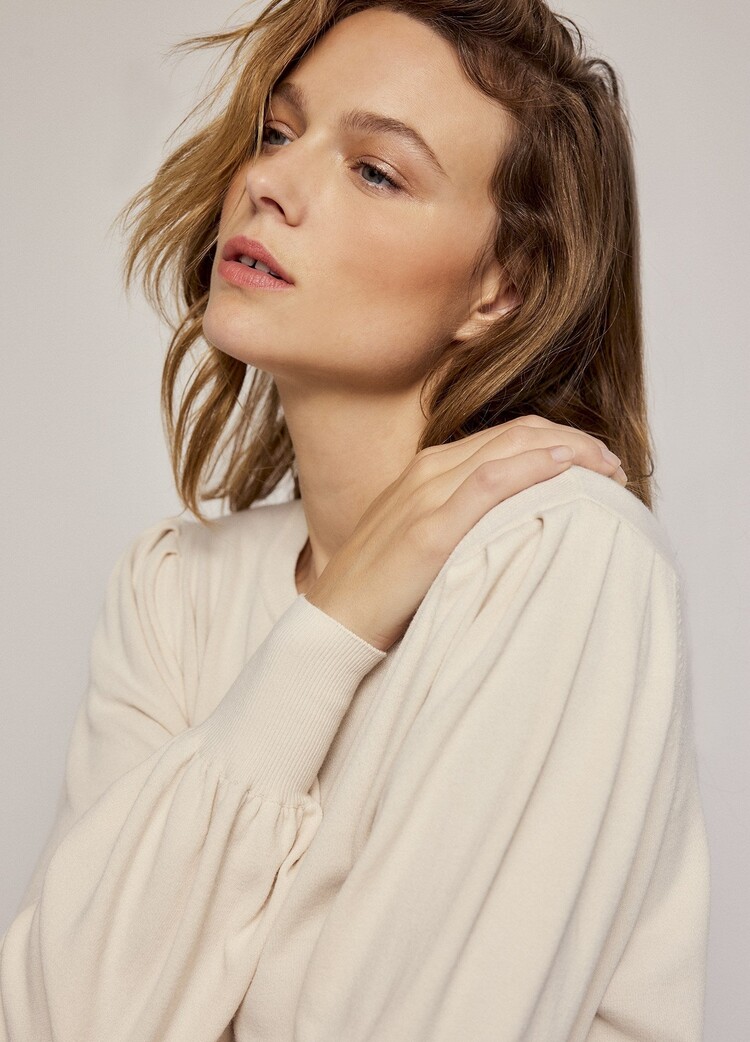 Summum Woman Puffy sleeve sweater basic knit ivory Summum Woman