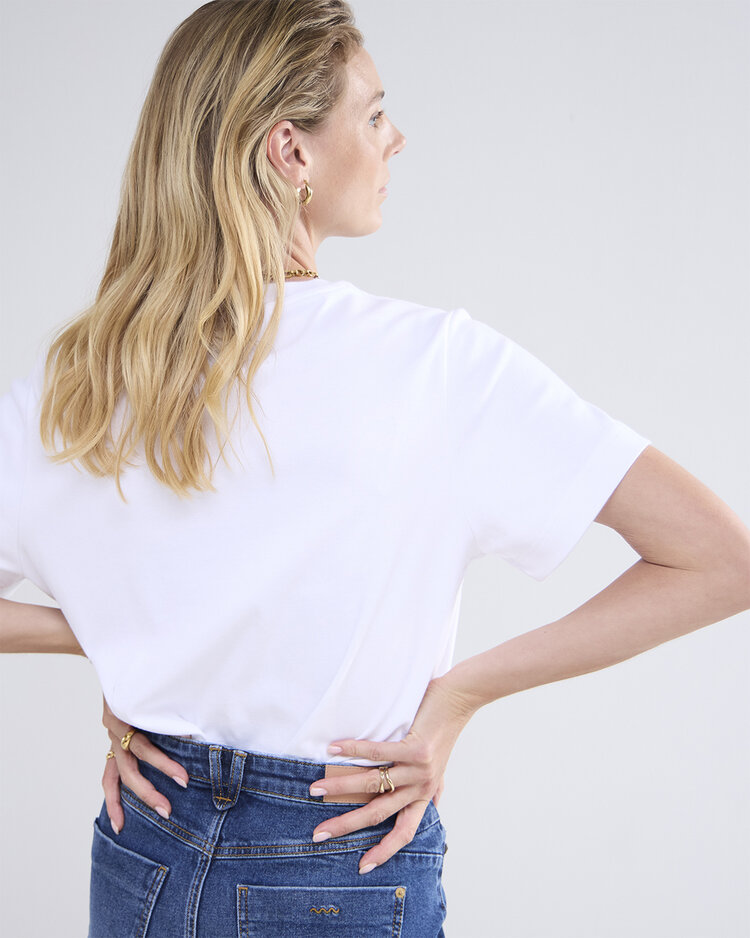 Summum Woman Short sleeve top classic cotton white Summum Woman