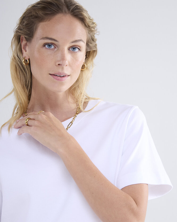 Summum Woman Short sleeve top classic cotton white Summum Woman