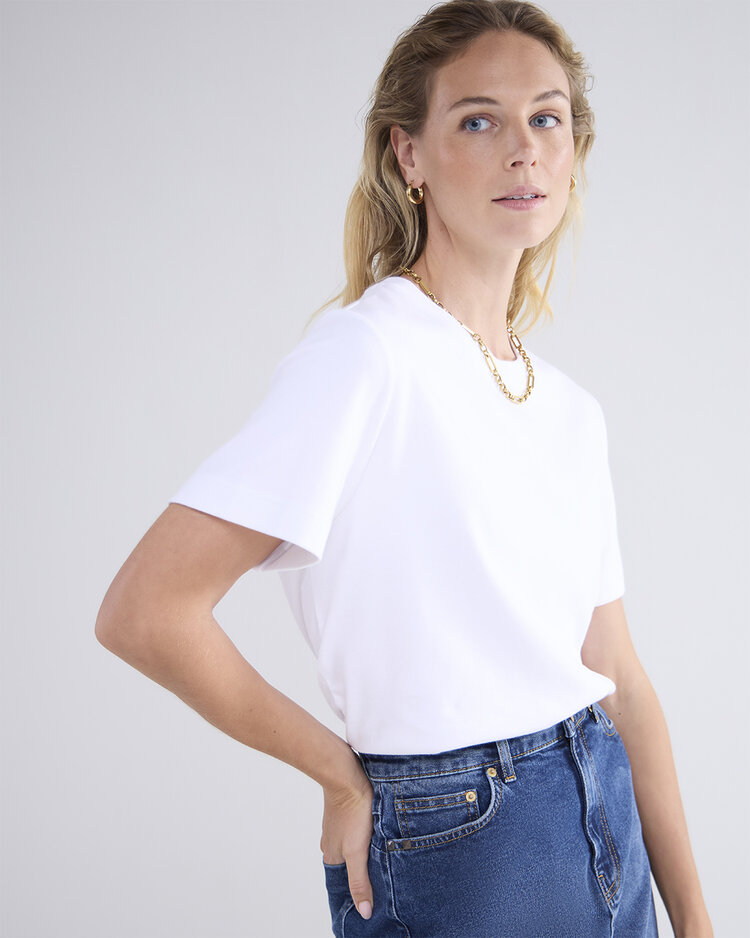 Summum Woman Short sleeve top classic cotton white Summum Woman
