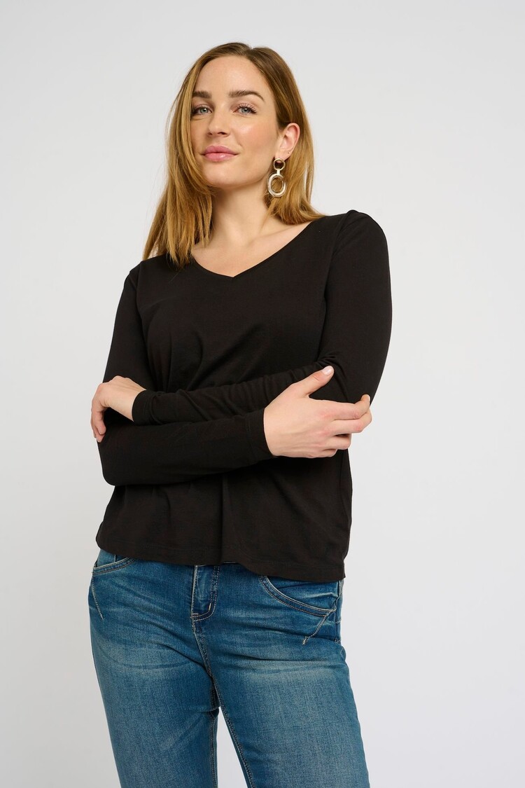 Cream Naia long sleeve t-shirt pitch black Cream