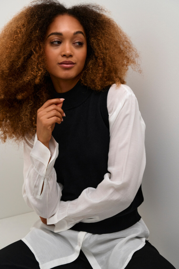 Cream CRVillea knit vest pitch black Cream