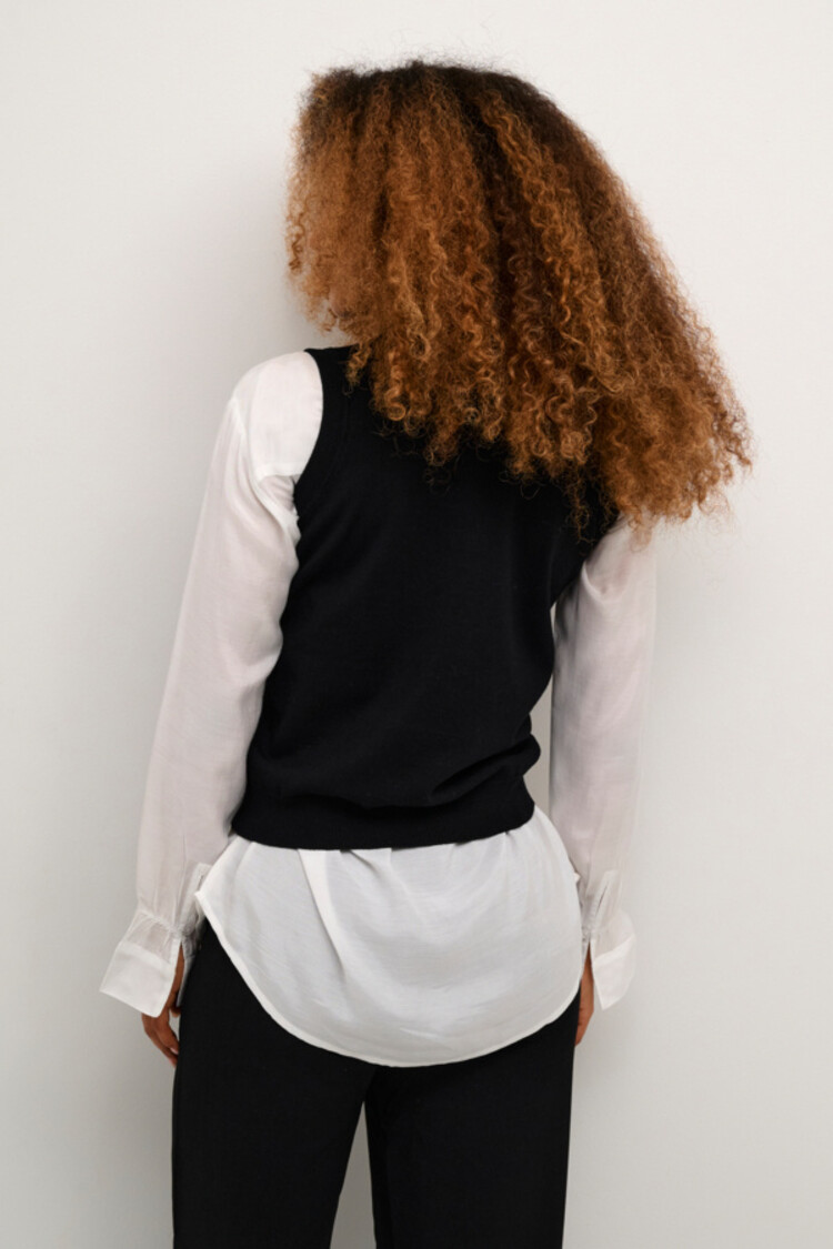 Cream CRVillea knit vest pitch black Cream