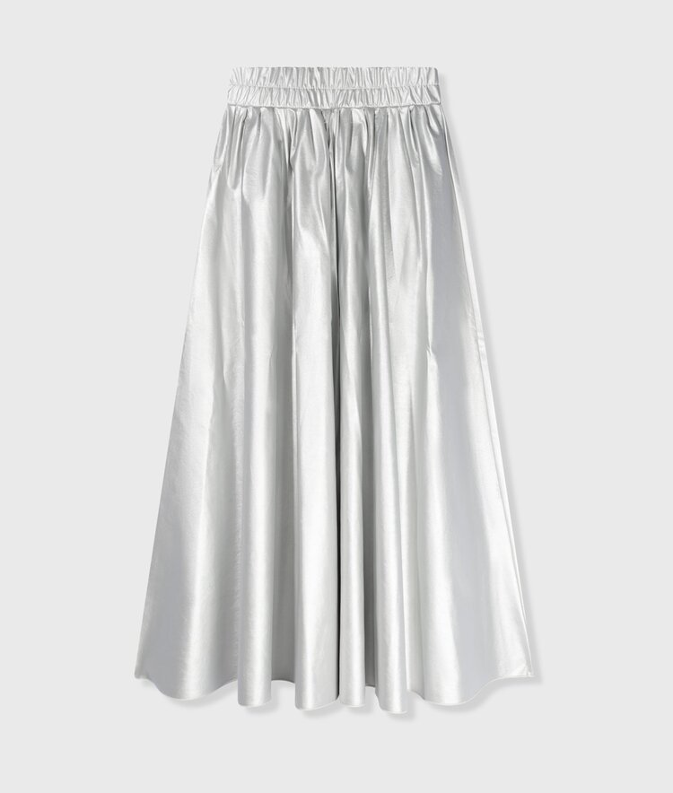 10DAYS Leather look pleated skirt silver 10Days