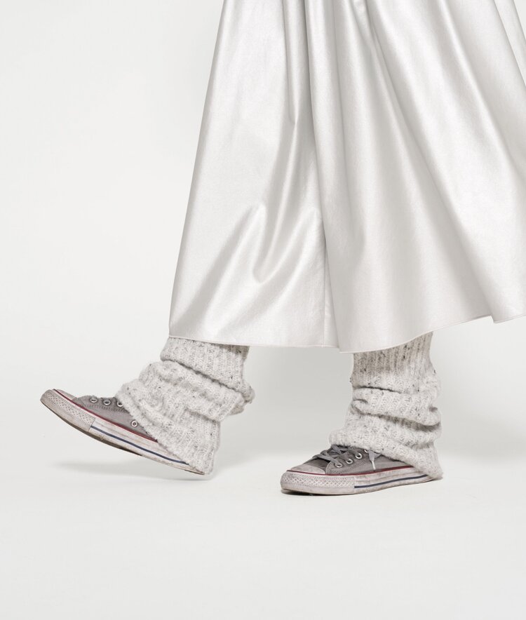 10DAYS Leather look pleated skirt silver 10Days