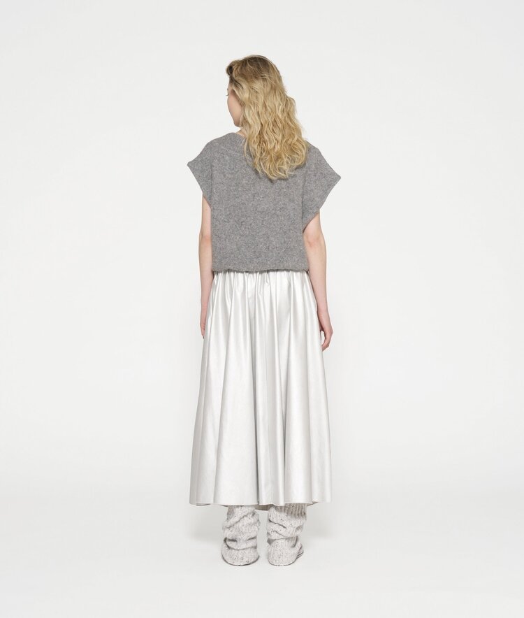 Leather look pleated skirt silver 10Days