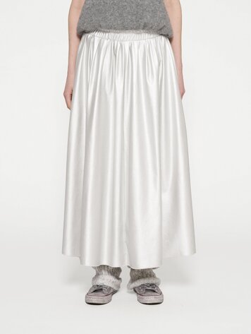 10DAYS Leather look pleated skirt silver