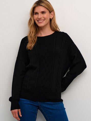 Dela knit pullover pitch black