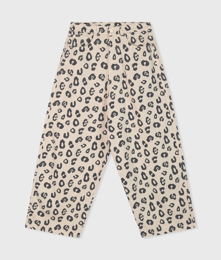 10DAYS Wide twill pants leopard light natural 10Days