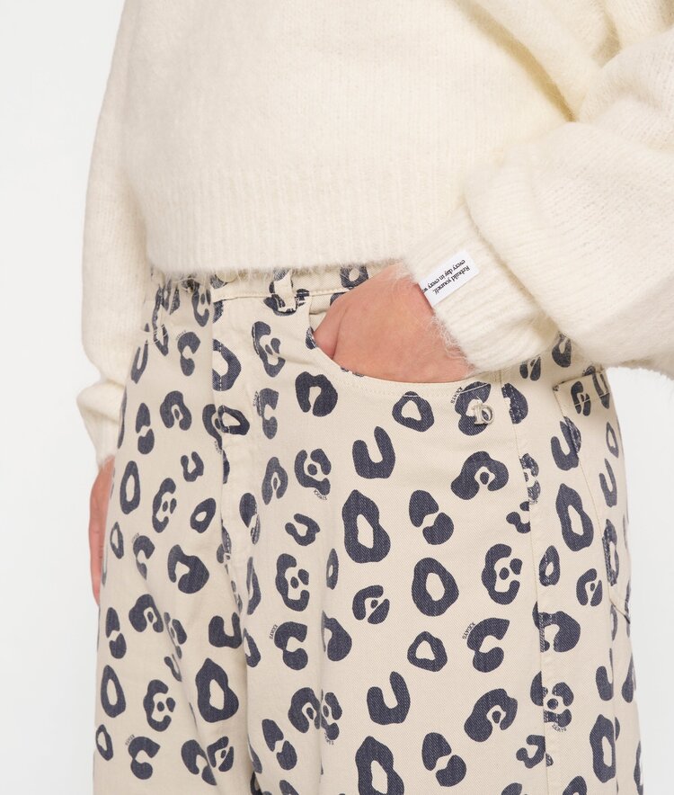 10DAYS Wide twill pants leopard light natural 10Days