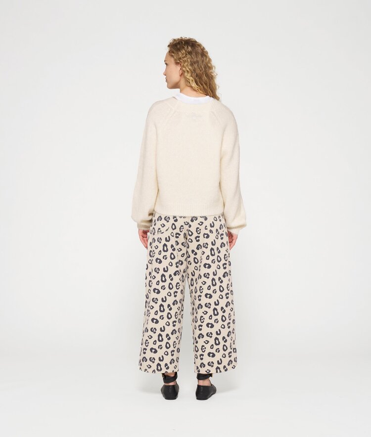 10DAYS Wide twill pants leopard light natural 10Days