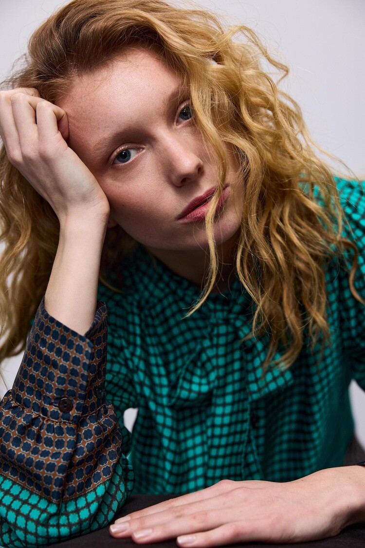 Summum Woman Blouse border print peacock Summum Woman