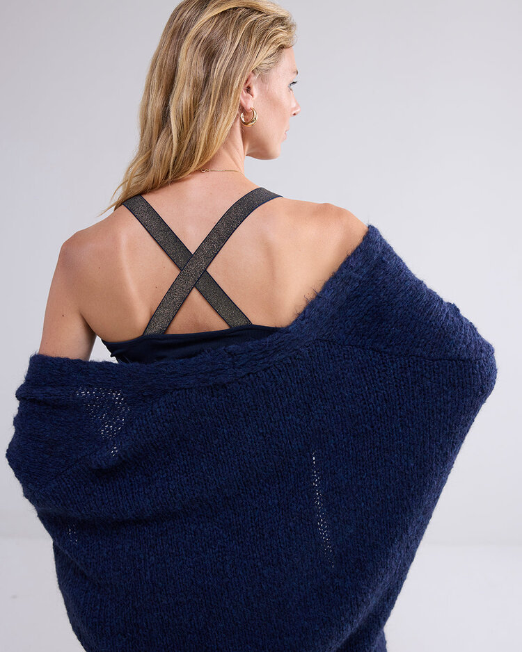 Summum Woman Singlet crossband cotton basics midnight blue Summum Woman