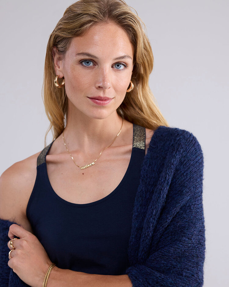 Summum Woman Singlet crossband cotton basics midnight blue Summum Woman