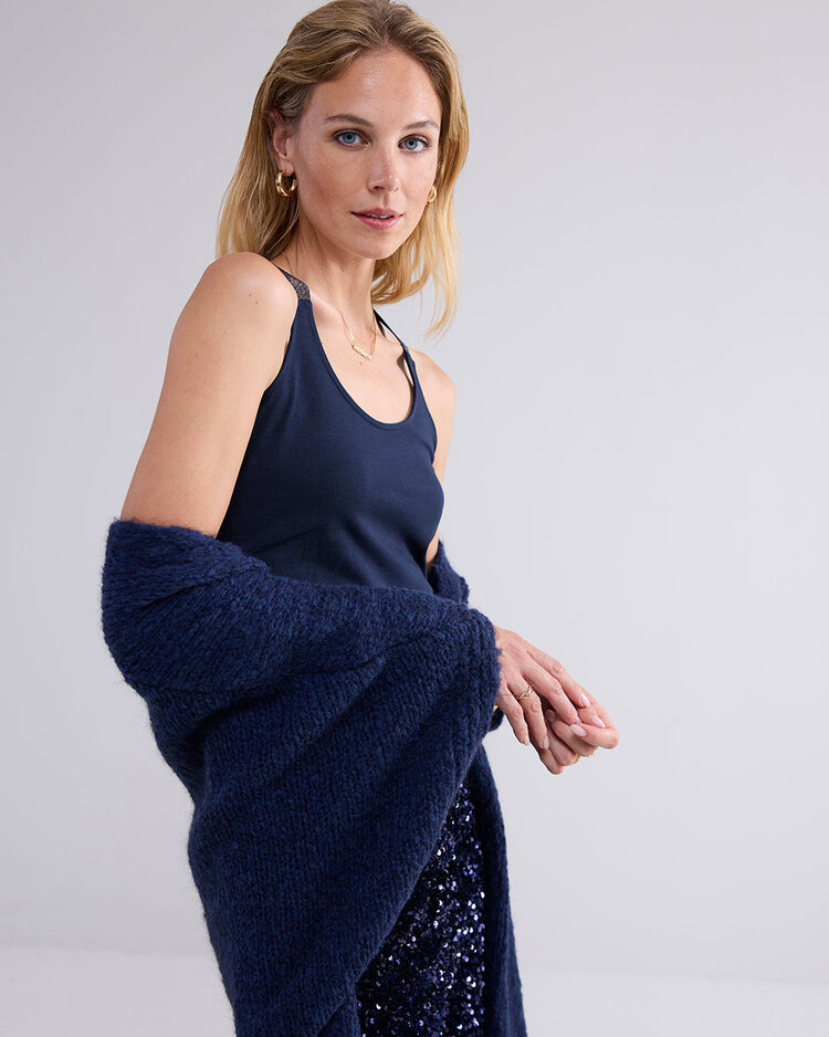 Summum Woman Singlet crossband cotton basics midnight blue Summum Woman