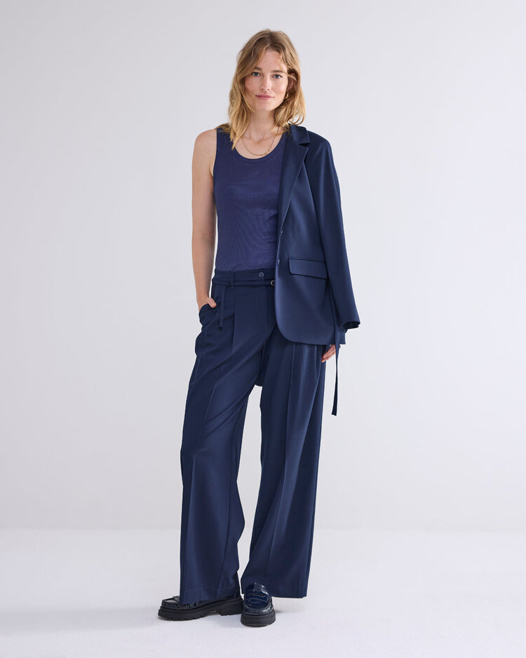 Summum Woman Rib tanktop cotton rib midnight blue Summum Woman