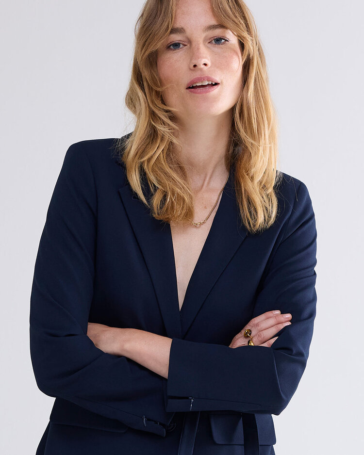 Blazer viscose blend stretch midnight blue Summum Woman