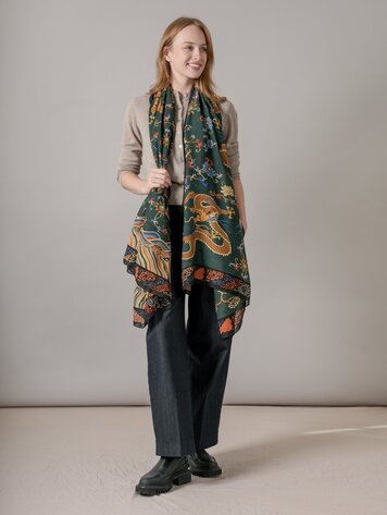 One Hundred Stars Scarf Dragon Green