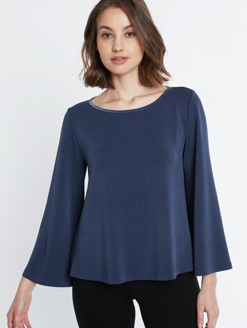 Ana Alcazar Wijde top Serea blauw