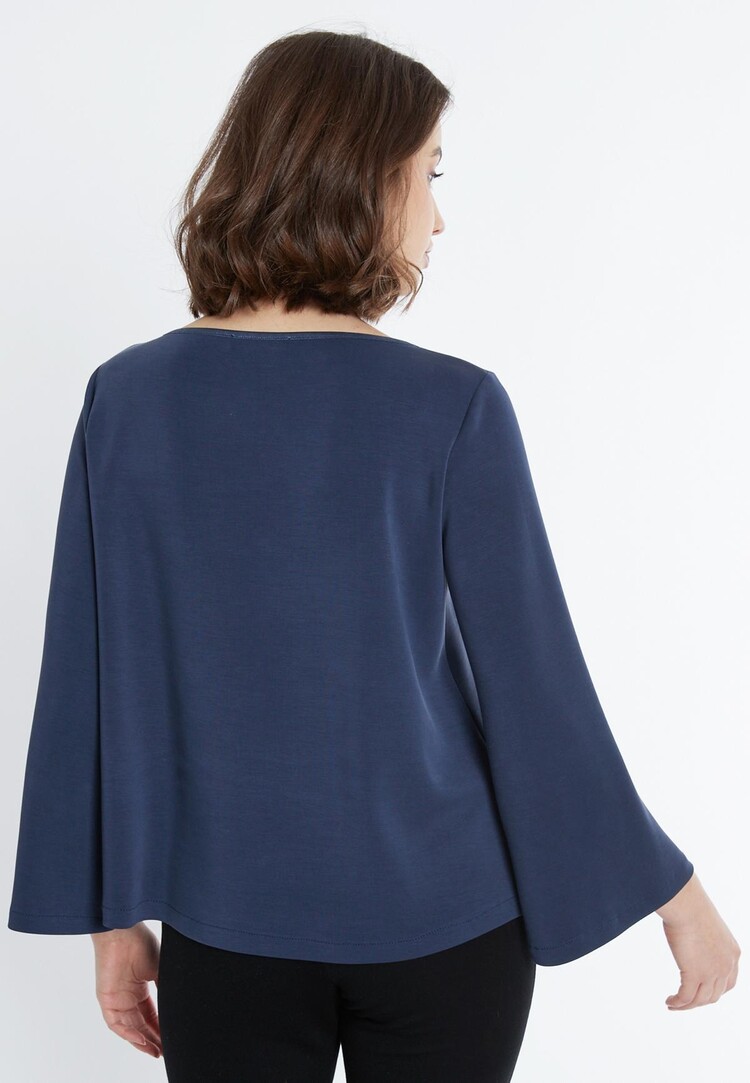 Ana Alcazar Wijde top Serea blauw Ana Alcazar